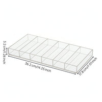 6-Compartment Acrylic Cosmetic Storage Box Rectangular Eyeglass Organizer with Six Compartments Easy Access Makeup Brush Tray Space-Saving for Beauty Enthusiasts
