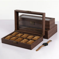 Ostrich Pattern PU Leather Zipper Watch Case, 6 or 10 Slots