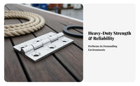 Sturdy Duty Stainless Steel Hinge Water-Resistant Grade Hinge Rustproof Saltwater Durability for Boats, Outdoor