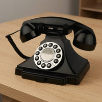 Corded Desk Phone Vintage-Style Retro Desk Phone Mechanical Bell Corded Telephone for Office, Living Room, Bedroom