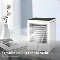 Desktop Air Chiller Mist Humidifier Desktop Cooling Fan Triple Wind Settings Mini Water-Cooling Chiller for Students, Office Workers, Desk