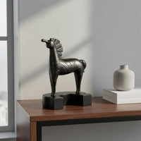 Resin Horse Figurine Light Luxury Modern Horse Statue Textured Finish House Decoration for Office, Entryway