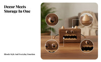 Monster Face Tissue Box Rounded Edges Wooden Tissue Box Cover Tabletop