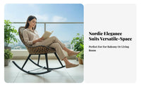 Comfortable Lounger Woven swivel chair Erand to proceednomic Design Woven Seat Rocking Chair long-finaling Construction Outdoor Furniture Comfortable paddinging for Seniors, Homeowners, Book Lovers, Balcony, Patio, Backyard, Garden