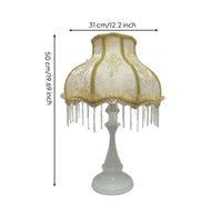 Table Lamp with Textile Shade Decorative Bedside Table Lamp Floral Warm for Bedroom, Reading Corner