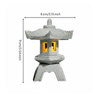 Miniature Stone Lantern Antique Finish Bonsai Decoration Handcrafted Look Tranquil Garden Pagoda Figurine for Hobbyists
