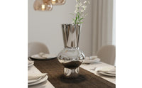 Silver Glass Vase Electroplated Finish Modern flower Vase Focal Point Home Decoration for Entryway