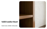 Wooden Beverage Cabinet New Chinese Design Floor Standing Display Shelf Solid Wood Floor Standing Storage Cabinet for Collectors, Adults, Restaurant