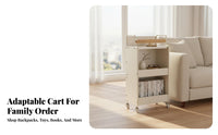 Multi-Tier Storage Trolley Movable with casters Tiered Rolling Shelf for Students