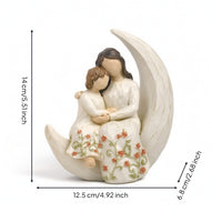 Resin Figurine Wood-Grain Style Human Figurine with Dress Human Statue Tabletop Desk Decoration Elegant for Collectors
