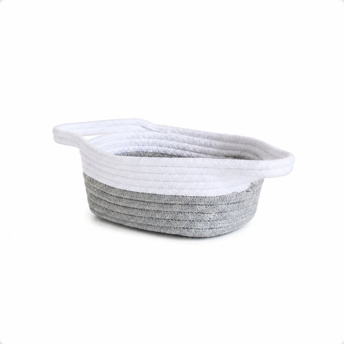 Cotton Rope Basket with Handles Natural for Shelves