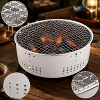 Charcoal Grill and Teapot Warmer for Winter Home Outdoor Indoor Heating and Roasting Set