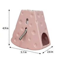 Cheese Ceramic Water Dispenser Hamster Water Bottle, 125ml Hamster Water Bottle with Stand, Leak-Resistant Cheese Water Bottle for Small Animals