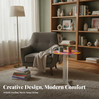 Colorful Round Pedestal Table Sturdy Sturdy Home Furnishing Easy to Assemble