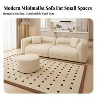 Modern Minimalist Design Curved Boucle Two-Seater space-saving Size Loveseat snug Feel Couch Chic Elegance for Small Apartment Dwellers, Interior Designers, Homeowners, Living Room, Lounge Area, perusing corner, Bedroom