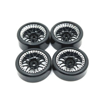 RUICHEN TECHNOLOGY 1/28 RC Car Metal Upgrade 27mm Drift Wheel Hub and Tire for Wltoys Kyosho Mini