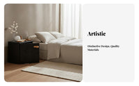 Artistic Imperfection artistic Sculptural Bedside Cabinet Hammered Finish Bedside Storage Cabinet Nordic Design Nightstand Vintage influenced for Interior Designers, Apartment Dwellers, Bedroom, Entryway, Hallway, Living Room