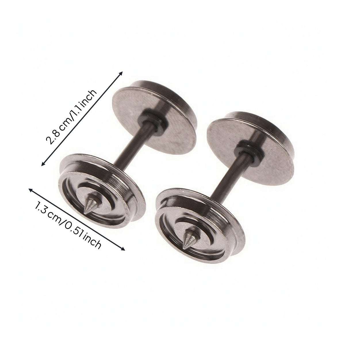 2 Pieces HO Scale Model Train Wheels with Metal Axle Precision Model Railway Wheel with Axle Replacement Wheelsets Spare for Hobbyists