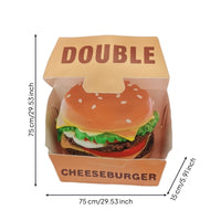 Cheeseburger Costume Printed Sandwich Board Costume Pull-on Burger Outfit for Halloween