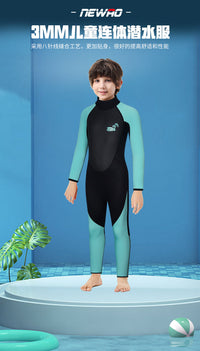 VERSUSME3MM加厚儿童潜水服连体潜水衣男女大童冬季冲浪游泳保温1