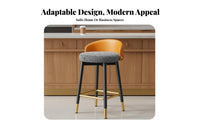 Upholstered Counter Stool with Backrest Padded Seat for Front Desk, Cafe, Adults