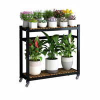 Multi-Tier Rolling Plant Rack Space-Saving Multi-Level Rolling Planter cart Stable Base Artistic Design for Gardeners, Bedroom