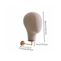 Wall Mounted Mannequin Head Easy Assembly Linen Hat Display Stand Professional Design Textile Mannequin Head for Retailers, Retail Store, Closet