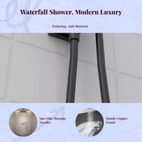 Brass rainfall shower, temp control