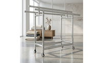 Space-Saving Clothes Drying Rack with Wheels Compact Rolling Drying Rack Rust-Resistant Heavy Duty for Indoor, Balcony