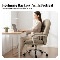 Reclining Chair with Footrest Thick Cushioning Highspine Reclining Seat with Footrest Ergonomic Design Padded Armrests