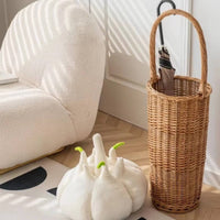 Woven Wicker Umbrella Stand Handwoven Home Storage Stable