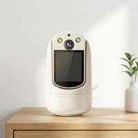 WiFi Camera with LCD Screen Indoor Smart Camera with Screen Wireless Full-Color for Pets, Nursery, Office