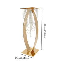 Flower Stand Gold-Colored Flower Stand with Square Base Floral Riser Decorative Display Plinth Tall for Wedding Planners