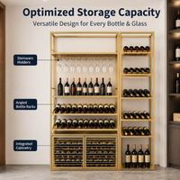 Luxury Metal Wine Rack, Freestanding Wine Bottle Holder, Commercial Storage for Bar, Hotel Display
