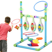 Children's Light-Up Toss Game Set with Beanbags and Rings