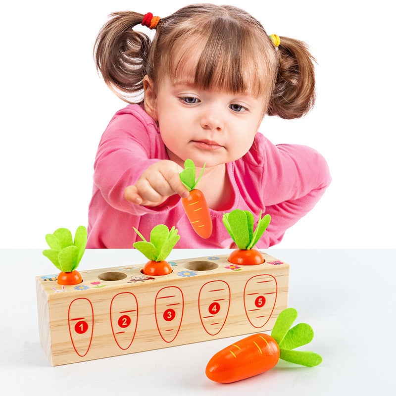 Wooden Fun Number Radish Pulling Game for Kids 4-6 Years Early Education Toy