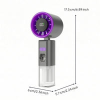 Usb Rechargeable Handheld Misting Fan Compact Handheld Fan with Mist Spray Cordless Battery Operated for Commuters