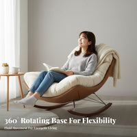 Tufted Rotate Lounger Modern Design Accent Chair Deep Padding Ing Wide Seat for Parents, Office Workers, Living Room, Nursery