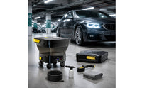 Wheeled Portable Car Washer with Wheels IPX5 Waterproof Car Wash Machine with Water Tank Compact Pressure Washer with Tank Mini for Driveway