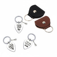 Portable Stainless Steel Guitar Pick Keychain Long-Lasting Stainless Steel Pick Holder Keychain Gift Idea Music Accessory for Musicians, Travel, Gig, Practice
