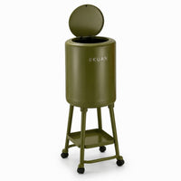 Rolling Bin with Shelf Slim Wastebasket Open-Top for Kitchen