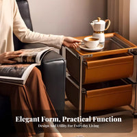2-Tier Wheeled Stand On casters 2-Tier Rolling Trolley Space-Saving Easy Assembly for Homeowners, Home Office