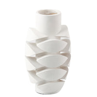Vase with Leaf Relief Modern Sculptural Vase Matte Decor for Living Room