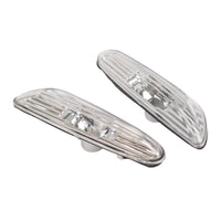 BMW E46 (02-05) Fender Turn Signal Light, White Crystal Pattern, Pair, 63137165915 63137165916