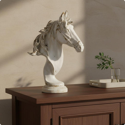 Horse Bust Sculpture Desktop Display Horse Head Bust Resin Look for Hotel Lobby
