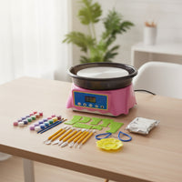 Tabletop Mini Pottery Wheel with LCD Display Compact Electric Pottery Wheel Lightweight Machinery Adjustable-Speed for Beginners, Hobbyists, Crafters, Diy Crafts, Home Studio