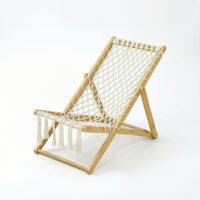 Bamboo Folding Lounge Chair Breathable Lounger Portable for Sunroom