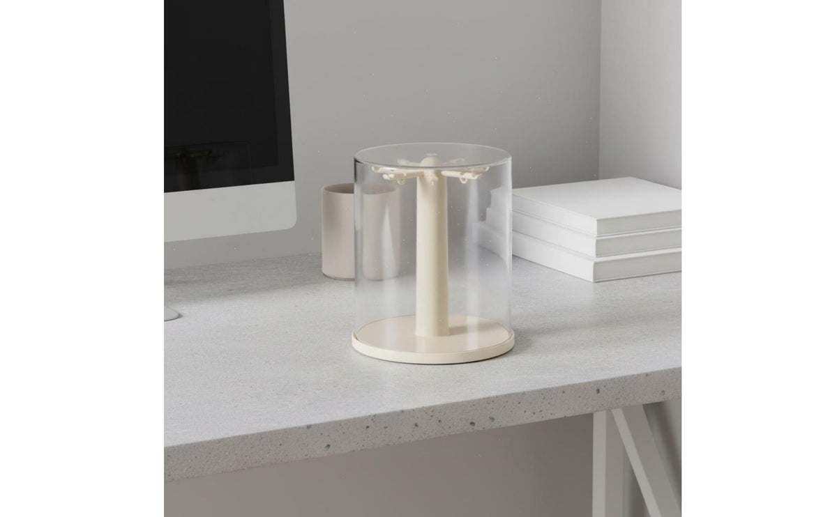 Clear Dustproof Doll Case High Translucency Rotating Keychain Display Stand Large Capacity Collectible Hanger Storage Box for Desktop