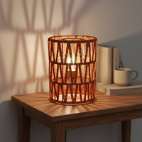 Handmade Woven Lampshade Decorative Rattan Design Light Shade Hollow Weave Design Woven Light Shade Easy to Install for DIY Enthusiasts, Dining Room, Bedroom, Restaurant, Kitchen Island