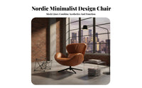 Upholstered rotating Armchair Nordic Design Single Sofa Modern type Ergonomic spine supportrest for Homeowners, Home Office